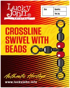 Вертлюжок Lucky John Crosline Swivel With Beads №7 17кг (10шт/уп)