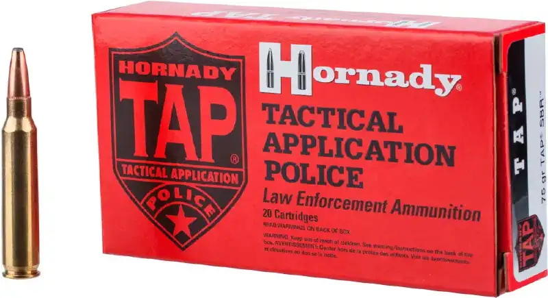 Патрон Hornady Law Enforcement TAP SBR кал. 223 Rem пуля SP TAP масса 75 гр (4.9 г). Для винтовок SBR (10.5"-11.5")