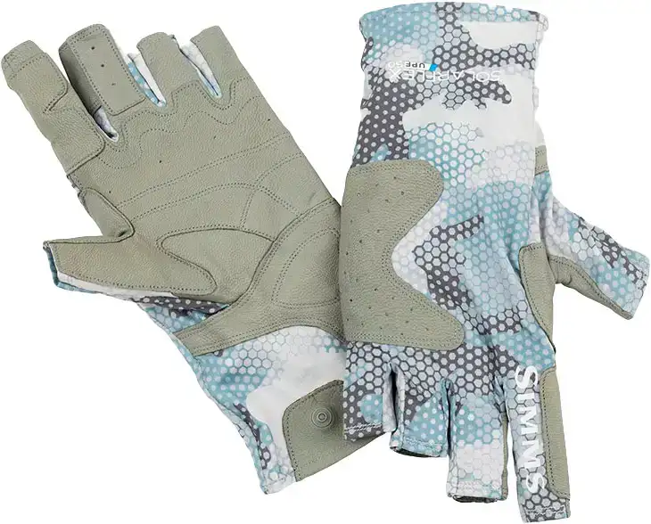 Перчатки Simms SolarFlex Guide Glove XL Hex flo camo grey blue
