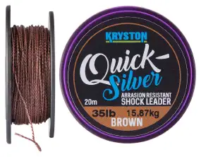 Шоклідер Kryston Quicksilver Shock Leader 20m 25lb к:gravel brown