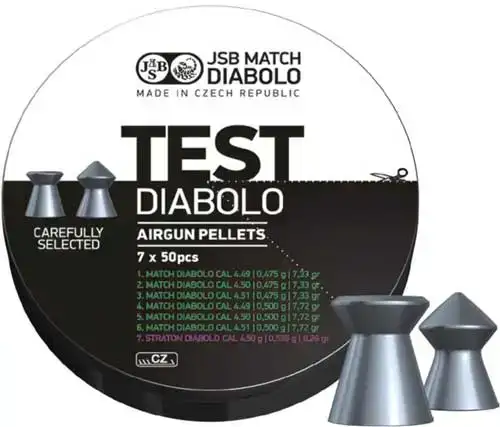 Пули пневматические JSB Diabolo Match Test для винтовки. Кал. 4.5 мм. Вес - 0.52/0.53 г. 350 шт/уп
