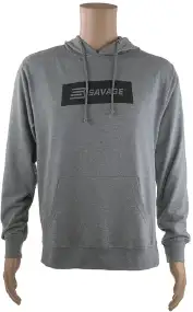 Реглан Savage Long sleeve hooded T-Shirt L з капюшоном к:сірий