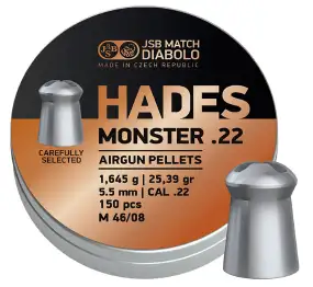 Пули пневматические JSB Diabolo Hades Monster кал. 5,5 мм 1.645 г 150 шт/уп