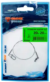 Повідець UKRSPIN Orange Spinning титан 1x7 34см 23кг(50lb)/0.54 мм
