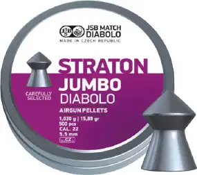 Кулі пневматичні JSB Jumbo Straton. Кал. 5.5 мм. Вага - 1.03 г. 250 шт/уп