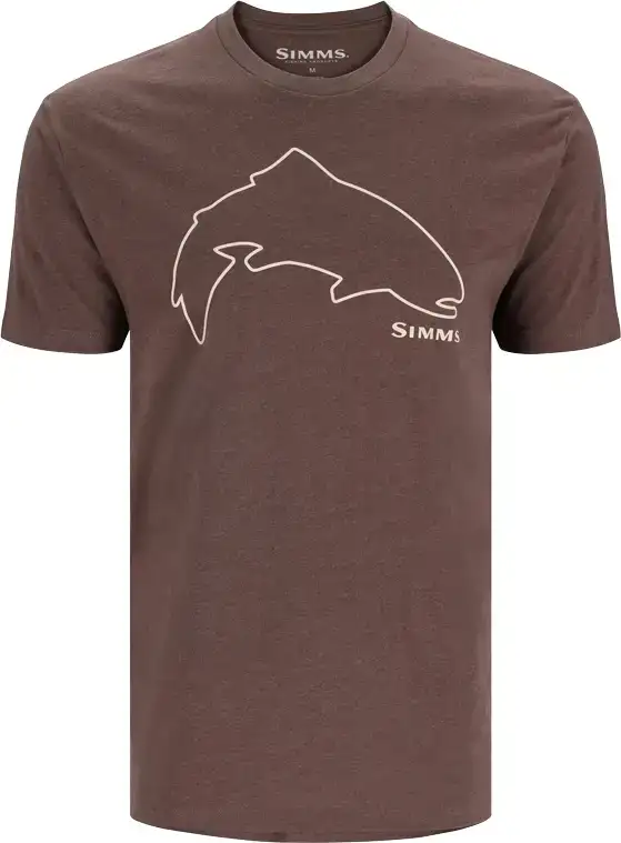 Футболка Simms Trout Outline T-Shirt Brown Heather