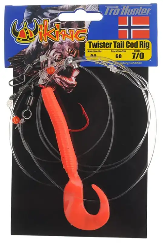 Оснастка морская Prohunter Twister Tail Cod Rig 120cm 80lbs 7/0 Hooks