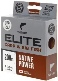 Волосінь Salmo Elite Carp & Big Fish 200m (корич.) 0.27mm 7.45kg