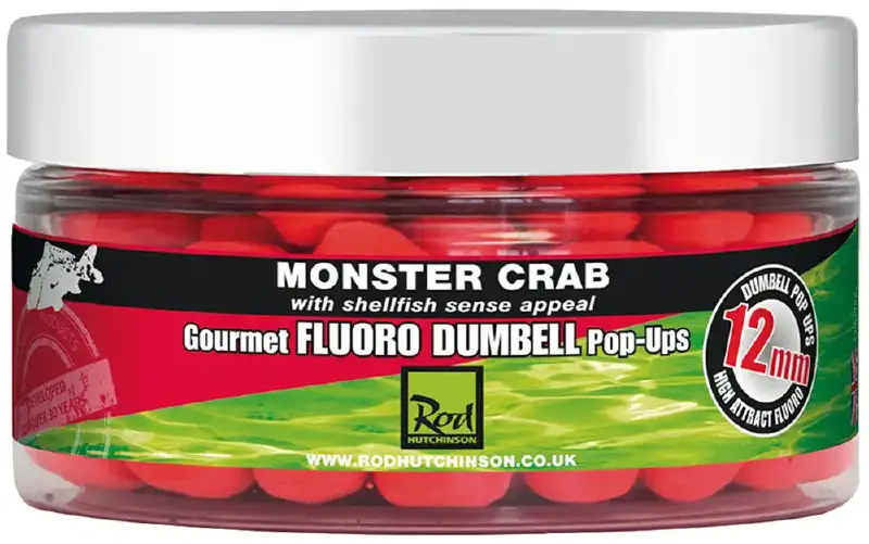 Бойли Rod Hutchinson Monster Crab Fluoro Dumbell Pop Ups 12mm