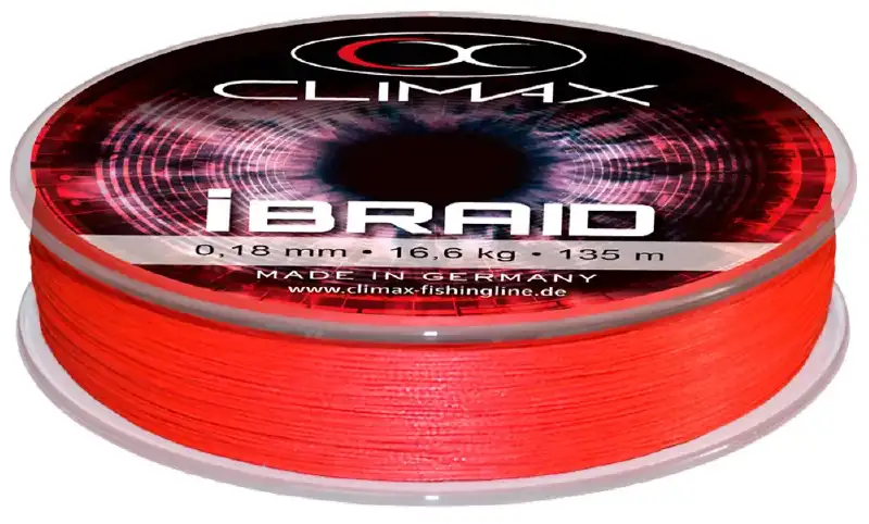 Шнур Climax iBraid 8 135m (fluo-red) 0.10mm 6.8kg