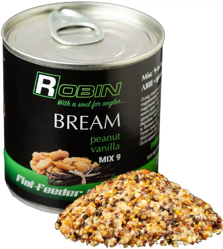 Зерновая смесь Robin MIX-9 Зерен Лящ Арахіс-Ваніль 200мл (ж/б)