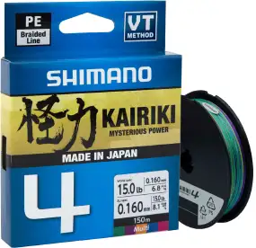 Шнур Shimano Kairiki 4 PE (Multi Colour) 150m 0.20mm 13.8kg