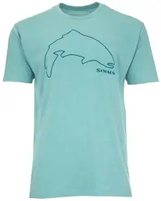 Футболка Simms Trout Outline T-Shirt XL Oil Blue Heather
