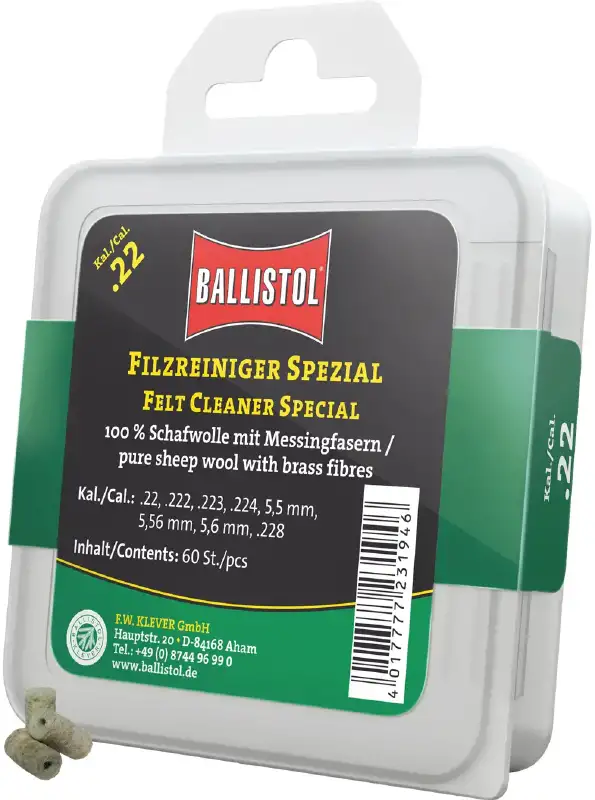 Патч для чищення Ballistol повстяний спеціальний для кал. 22. 60шт/уп