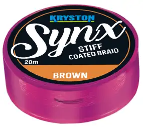 Поводковый материал Kryston Synx Stiff Coated Braid 20m 20lb ц:gravel brown