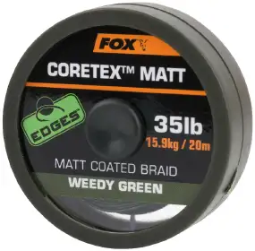 Поводковый материал Fox International Edges Coretex Matt 35lb 20m ц:weedy green