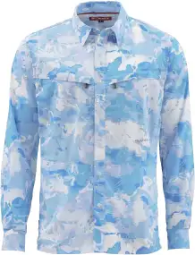 Рубашка Simms Intruder BiComp Shirt M Cloud Camo Blue