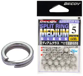 Кольцо заводное Decoy Split Ring Medium #6 75lb (15 шт/уп)