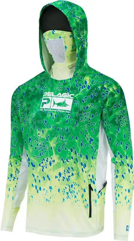 Реглан Pelagic Exo-Tech Hooded Fishing Shirt XXXL Green Dorado