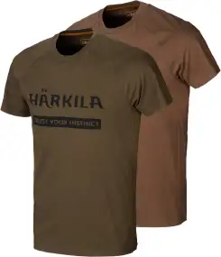 Футболка Harkila Logo L Зелений/Коричневий