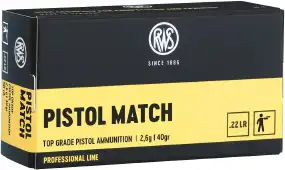 Патрон RUAG RWS PIistol Match кал. 22 LR пуля LRN масса 40 гр (2.6 г)