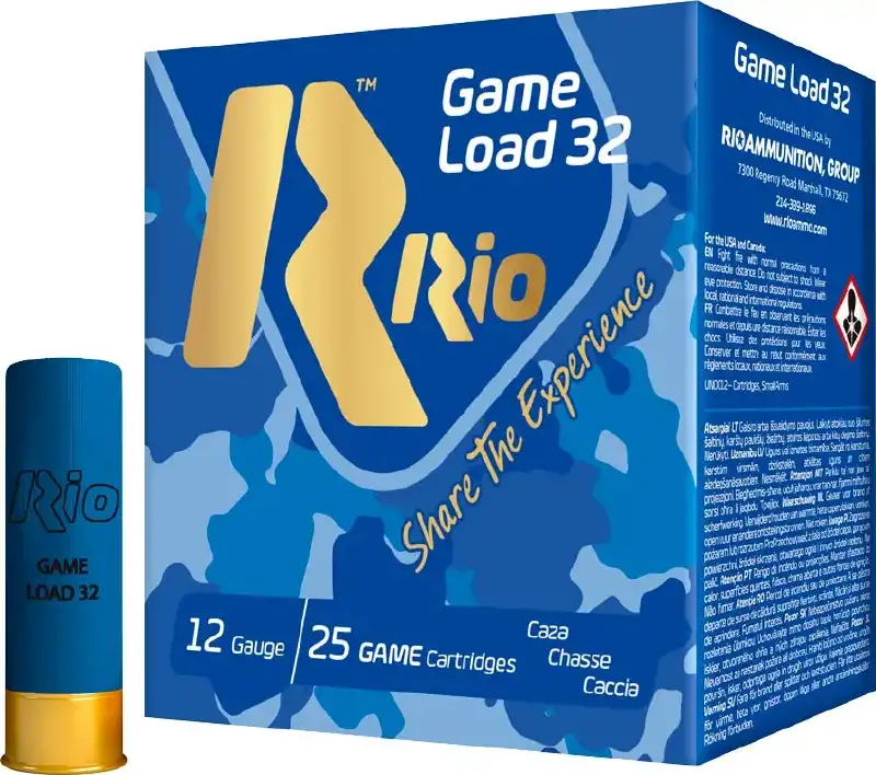 Патрон RIO Game Load-32 FW (RIO 20) (без контейнера) кал. 12/70 дробь №0000 (5 мм) навеска 32 г