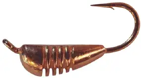 Мормышка вольфрамовая Shark Супер-банан с насечкой 0,5г диам. 3,5 мм крючок D14 гальваника ц:медь