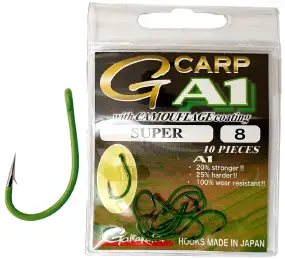 Крючок карповый Gamakatsu A1 G-Carp Super №01 (10шт/уп) ц:camo green