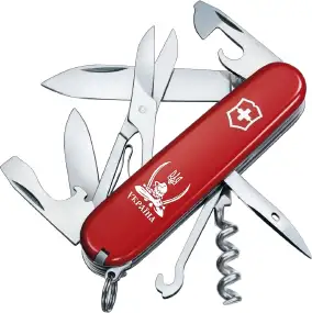 Нож Victorinox Climber Ukraine Козак с саблями белый 1.3703_T1110u Red