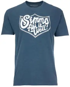 Футболка Simms Fish It Well Badge T-Shirt XL Sailor Blue Heather