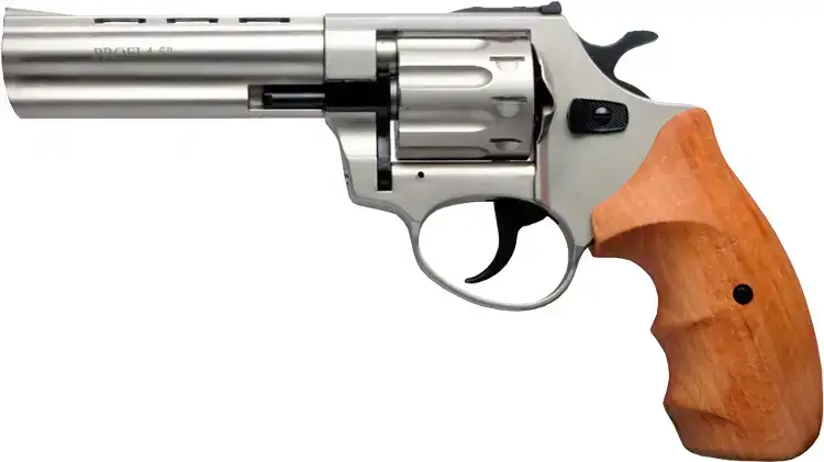 Револьвер флобера ZBROIA PROFI-4.5" Сатин. Материал рукояти - бук