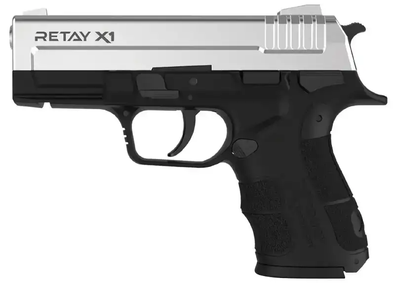 Пистолет стартовый Retay X1 кал. 9 мм. Цвет - chrome.