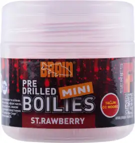 Бойлы Brain St.rawberry (клубника) pre drilled mini boilies 10 mm 20 gr