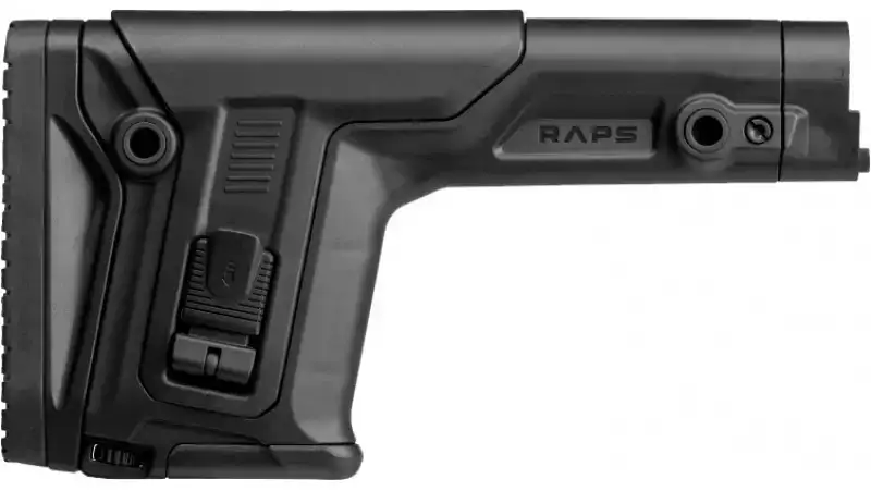 Приклад FAB Defense RAPS з регульованою щокою і потиличником без труби. Колір - чорний