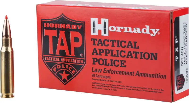 Патрон Hornady Law Enforcement GMX TAP Heavy Barrier кал .308 Win пуля GMX TAP BAR масса 165 гр (10.7 г)
