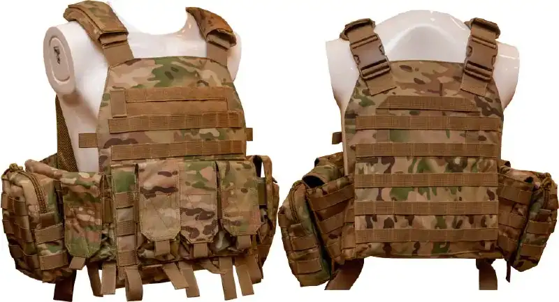 Жилет тактичний TAR Tactical Vest Multicam NIJ IV (ДСТУ 6 клас) 7,62х54R куля Б-32. 4 пластини: груди та спина 255х305 мм