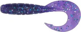 Силікон FishUP Mighty Grub 3.5" #060 - Dark Violet/Павлина & Silver (7 шт/уп)