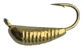 Мормышка вольфрамовая Shark Супер-банан с насечкой 0,35г диам. 3,0 мм крючок D16 гальваника ц:золото