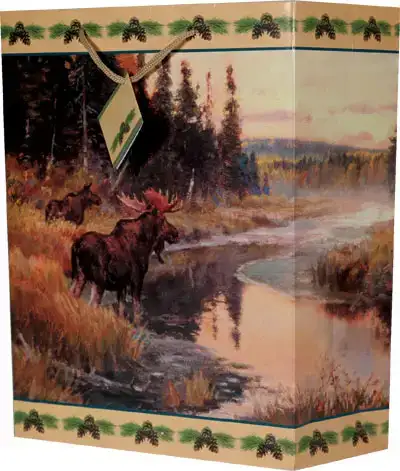 Пакет подарочный Riversedge Moose Gift Bag 10" x 13" x 5"