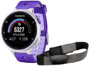 Часы Garmin Forerunner 230 Bundle Purple & White с GPS навигатором и кардиодатчиком ц:фиолетовый/белый