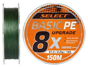 Шнур Select Basic PE 8X Green 150m #1.0/0.14mm 18lb/8.2kg