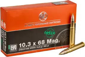 Патрон RWS кал. 10.3x68 Magnum куля EVO Green маса 13,5 г/208 гран