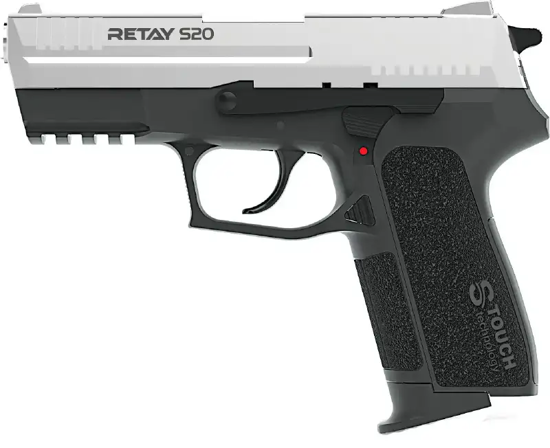 Пистолет стартовый Retay S20 кал. 9 мм. Цвет - chrome.