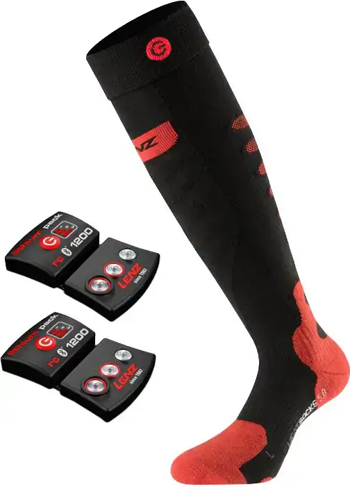 Шкарпетки Lenz Heat 5.0 з зарядним пристроєм 42-44 Black/Red