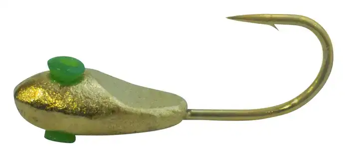 Мормышка вольфрамовая Shark Уплощенная овсинка с лыской 0,4г диам. 3,0 мм крючок D16 ц:золото