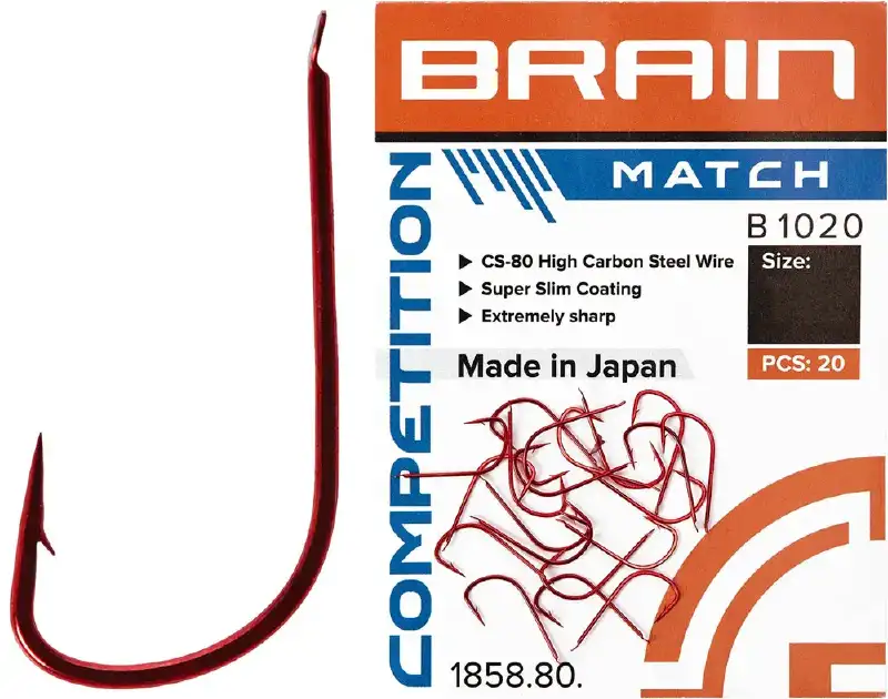 Крючок Brain Match B1020 #12 (20 шт/уп) ц:red