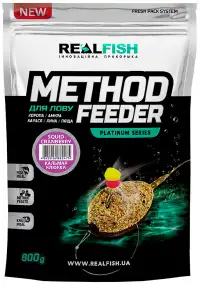 Прикормка Real Fish Method Feeder Кальмар-Клюква 0.8kg