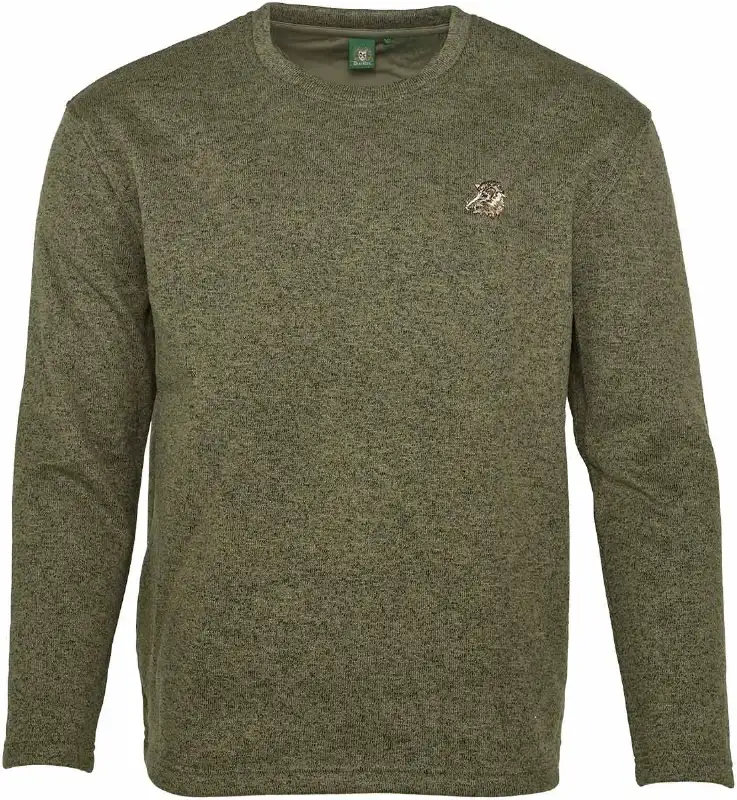 Пуловер Orbis Textil Herrenpullover Strick-Fleece Оливковый