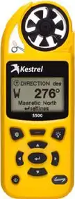 Метеостанция Kestrel 5500 Weather Meter Bluetooth. Цвет - Желтый. В комплекте флюгер и чехол