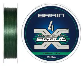 Шнур Brain Scout 4X 150m (deep green) 0.183mm 11.9kg